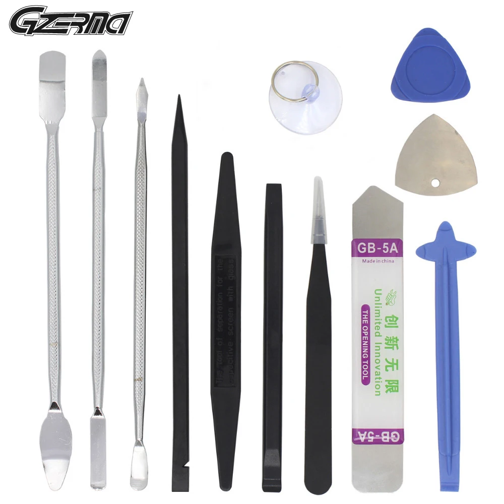 

12In 1Metal Pry Bar Mobile Phone Repair Tools Kit Screen Opening Pliers Suction Cup Single Edge Blades Repair Tools For Mobile