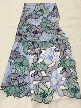

Green Blue African Lace Fabric 2018 Embroidered Nigerian Laces Fabric Bridal High Quality French Tulle Lace Fabric For Women