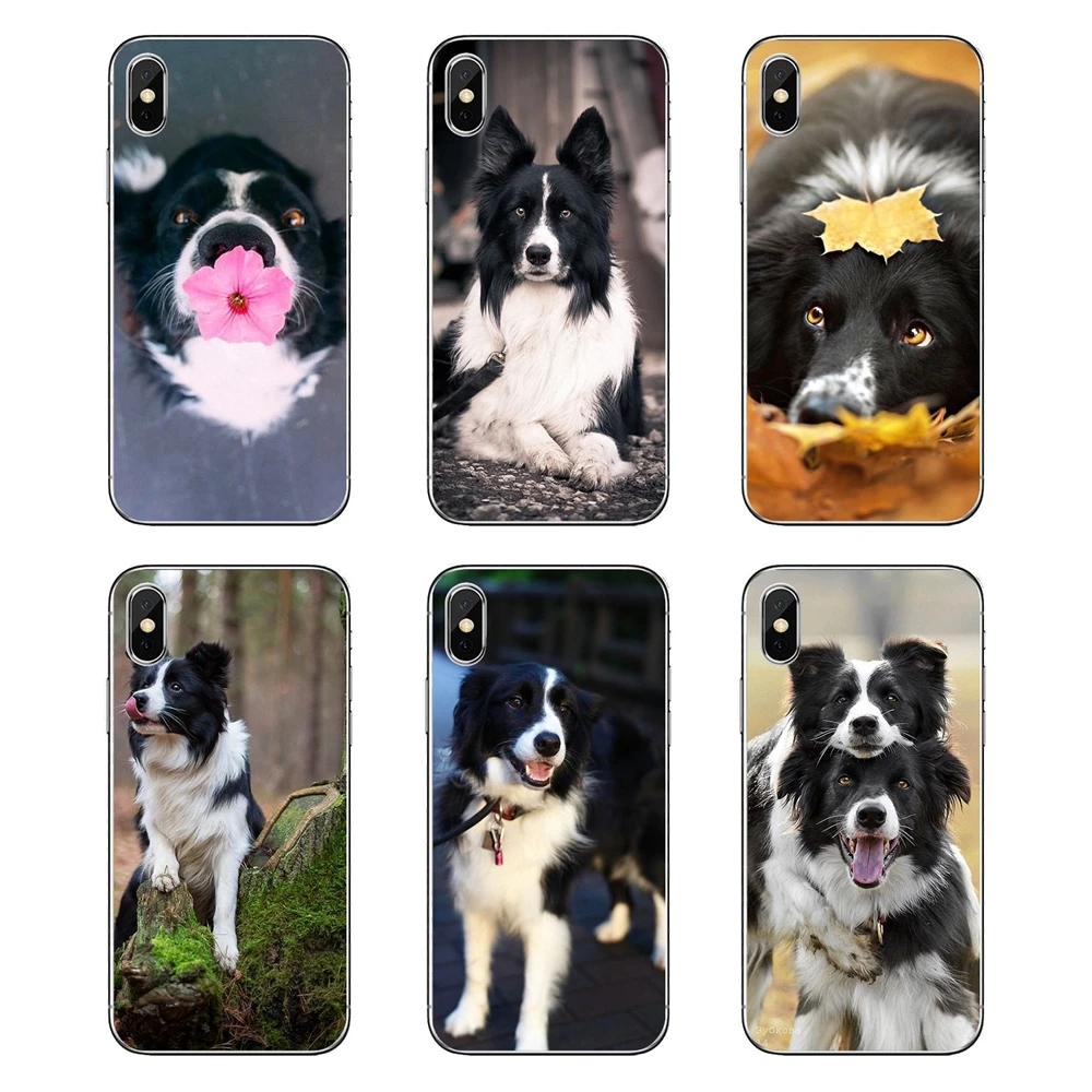 

For Xiaomi Mi A1 A2 5X 6X 8 lite SE Pro Max Mix 2 2S 3 Mi5 Mi5S Border Collie Dog Breed Print Transparent Soft Cases Covers
