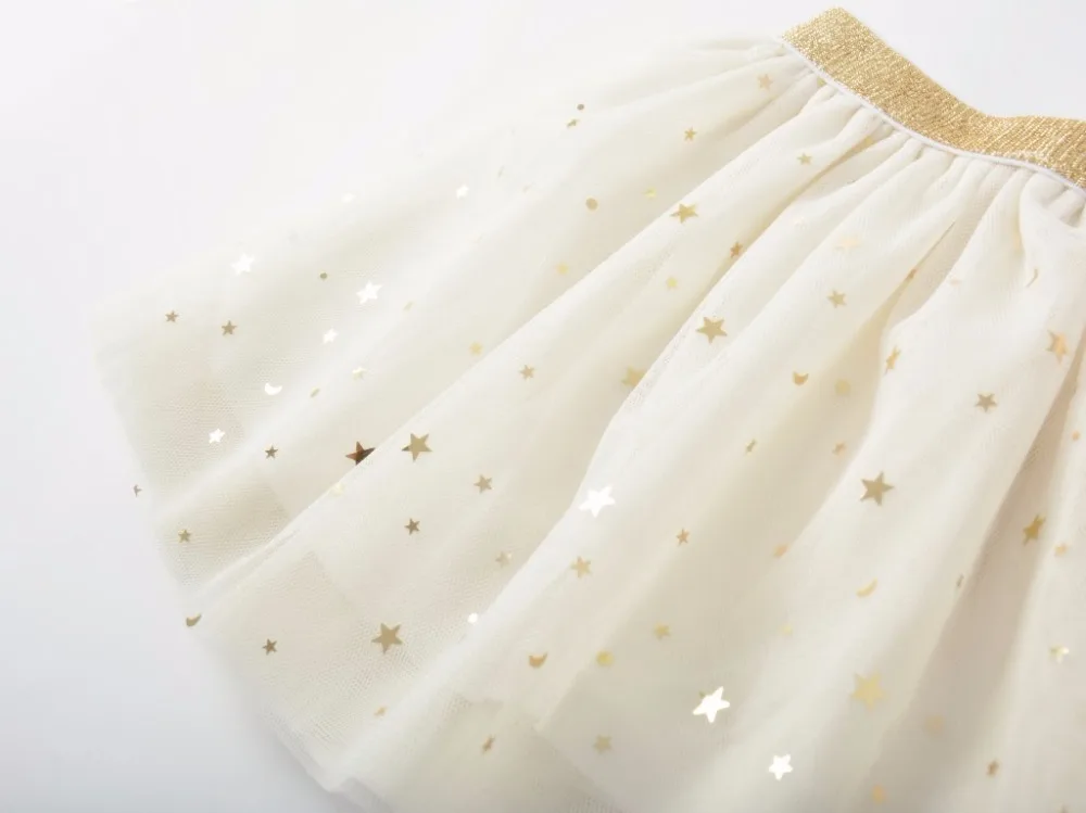 Детская юбка-пачка на весну и лето бальное платье из сетчатой ткани с блестками и звездами для девочек детская одежда принцессы для маленьких девочек 7 цветов