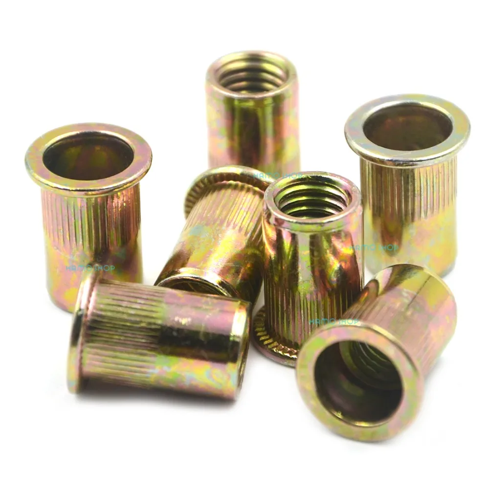 

15pcs M10 Rivet Nut Flat Head Threaded Multi Blind Rivnut Insert Nutsert Steel