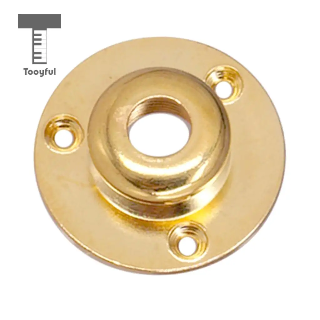 Tooyful Round Metal Threaded Jack Plate Socket Cover Head Cap for Guitar Bass Gold & Silver