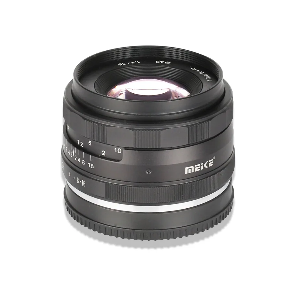 Ручная фокусировка Meike 35 мм f1.4 для Fuji X mount/для Sony E Mount/для Panasonic Olympus M4/3 Camera A7 A6300