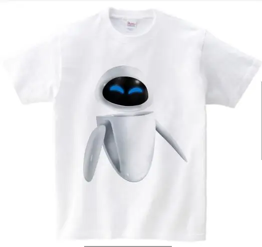 cute WALL-E robot funny tshirt Children summer T shirt new white casual Tee shirt Children walle T Shirt MJ - Color: white childreT-shirt
