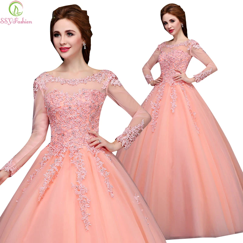 Liquidation Robe De Soiree Mariage Banquet Colore A Manches