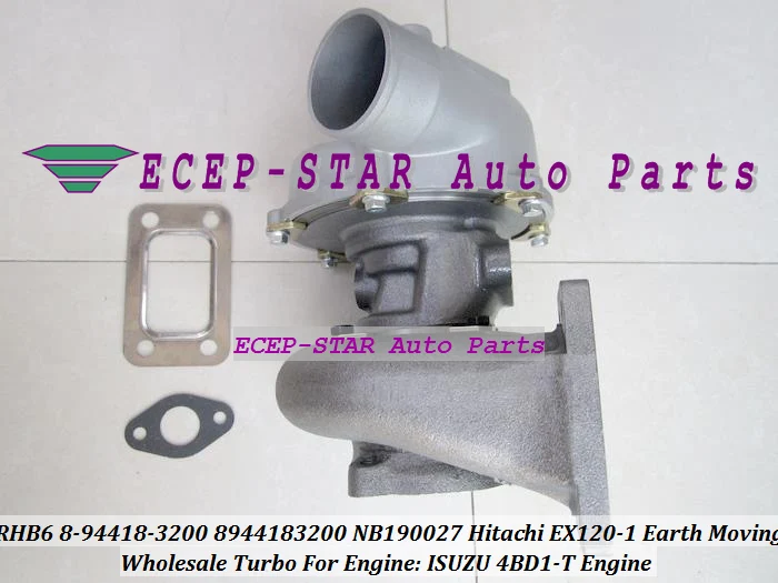 RHB6 894418-3200 8944183200 Turbo Turbine Turbocharger For HITACHI EX120-1 Engine ISUZU 4BD1 4BD1-T with gaskets (5)