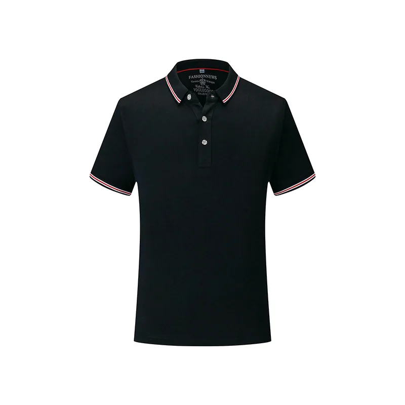 Рубашка для бадминтона с коротким рукавом мужские деловые повседневные однотонные летние рубашки поло быстросохнущие однотонные теннисные Поло Топ Спортивная тренировочная рубашка - Цвет: Черный