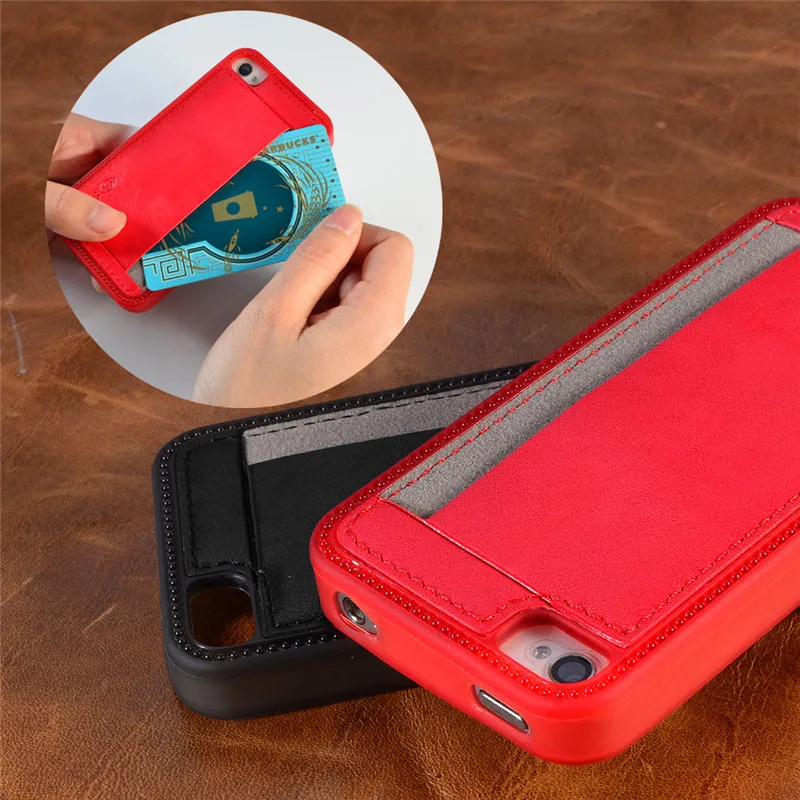 

For Apple iPhone 4 4S Fashion PU Leather Case Cell Phones Back Cover With 1/Piece Card Holder On Back Free shipping