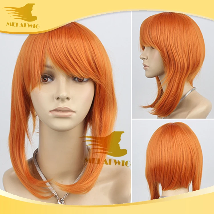 Orange Color Cute Girls Party Short Wigs Anime Cosplay Lovely Stylish