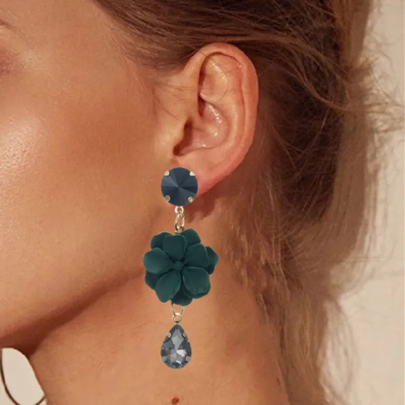 

2018 Great Novelty Flower Earrings for Woman Earrings with hyperbole Fresh Flower Fashion Jewelry for Women
