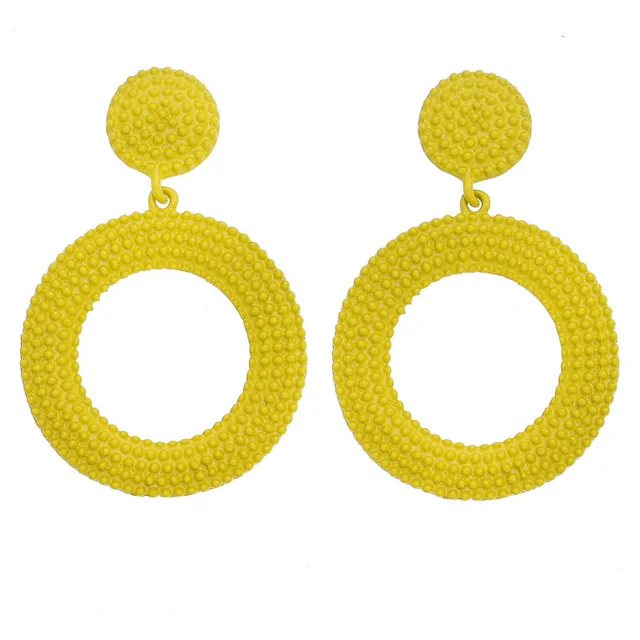 Buy Big Yellow Earrings For Women Round Drop Earring Bohemia Statement Pompom