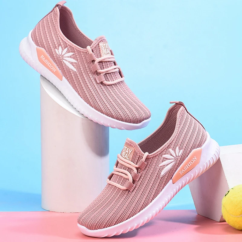 Ake Sia/Женская обувь модные вязаные сетчатые туфли на шнуровке Zapatillas прогулочная
