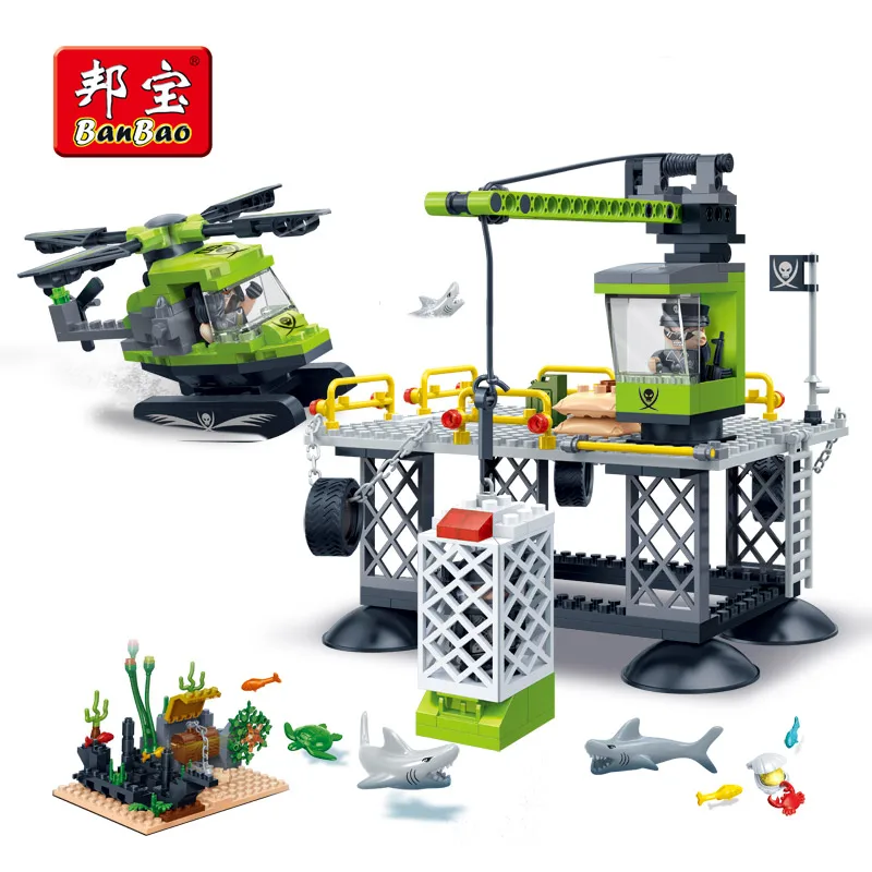 

BanBao 7405 Deep Sea Exploration Shark Base Building Blocks Educational Bricks Model Toys For Kids Children Friend Gift