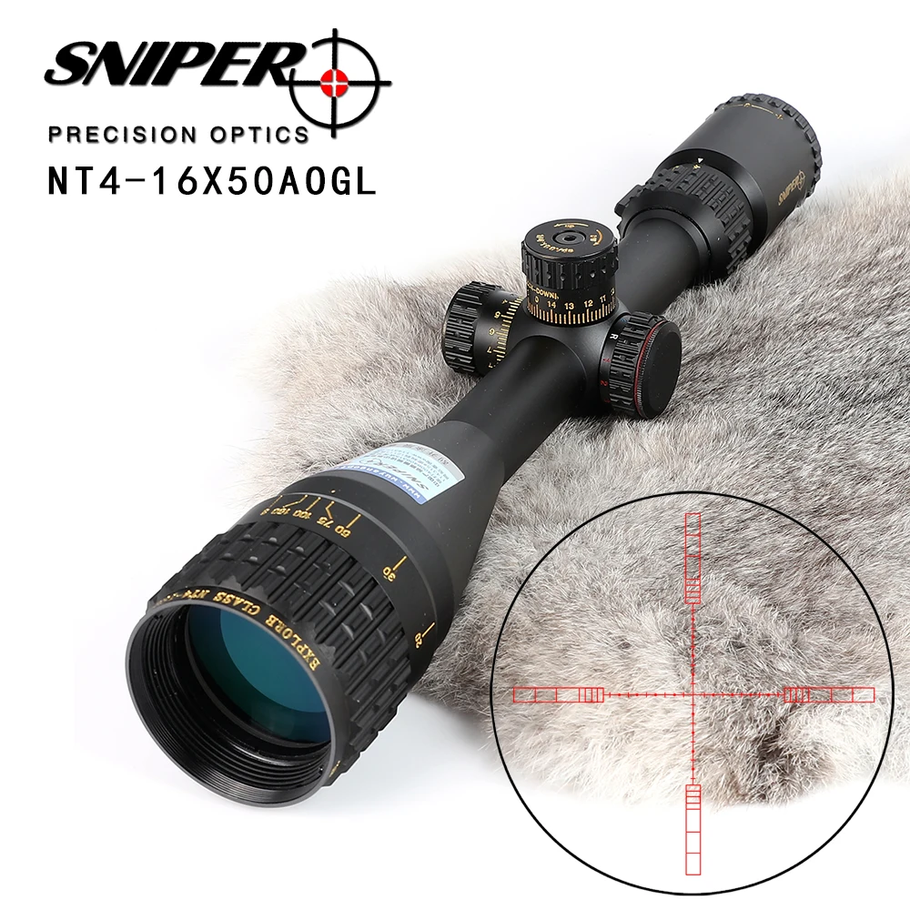 Снайпер NT 4-16X50 AOGL охотничьи оптические прицелы тактический оптический прицел полноразмерный стеклянный гравированный прицел с подсветкой RGB