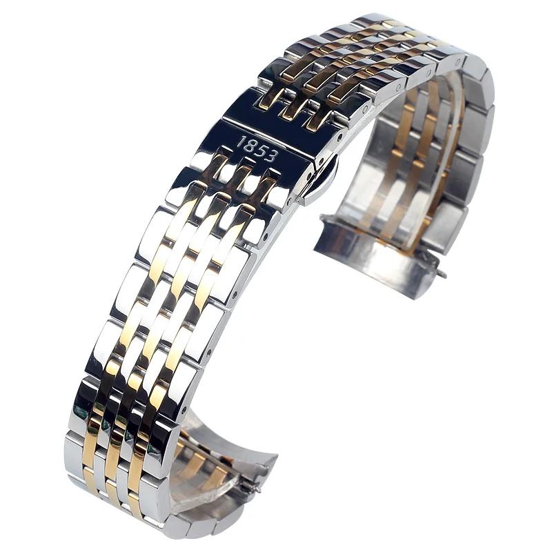 Высококачественные металлические ремешки из нержавеющей стали для часов Tissot 1853 T41, браслет для часов 19 мм 20 мм, аксессуары для часов - Цвет ремешка: Middle Golden
