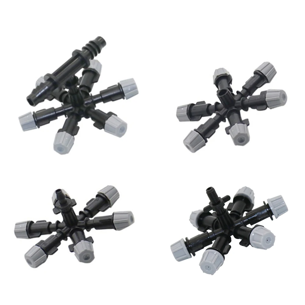 

Multi-heads Sprayer Garden Greenhouse Irrigation Sprinkler Adjustable Agriculture Watering Cooling Misting Nozzle 5 Pcs