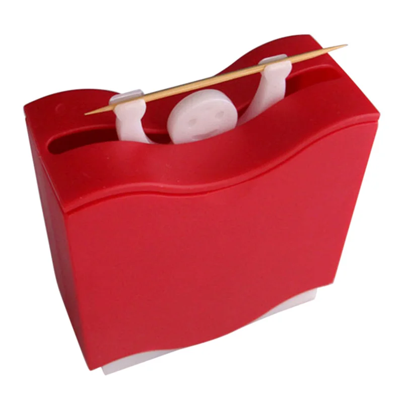 

1pcs Lifting Man Type Toothpick Dispenser Automatic Toothpick Box Household Supplies TB Sale