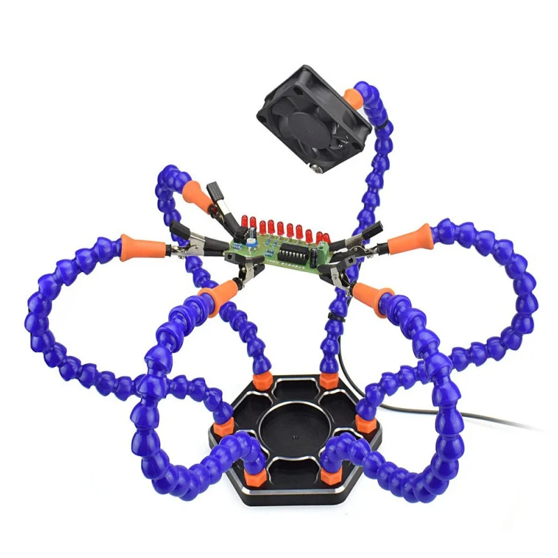 

Helping Hands Third Hand Soldering Tool 6 Flexible Arms Six Arm Soldering Station AI88