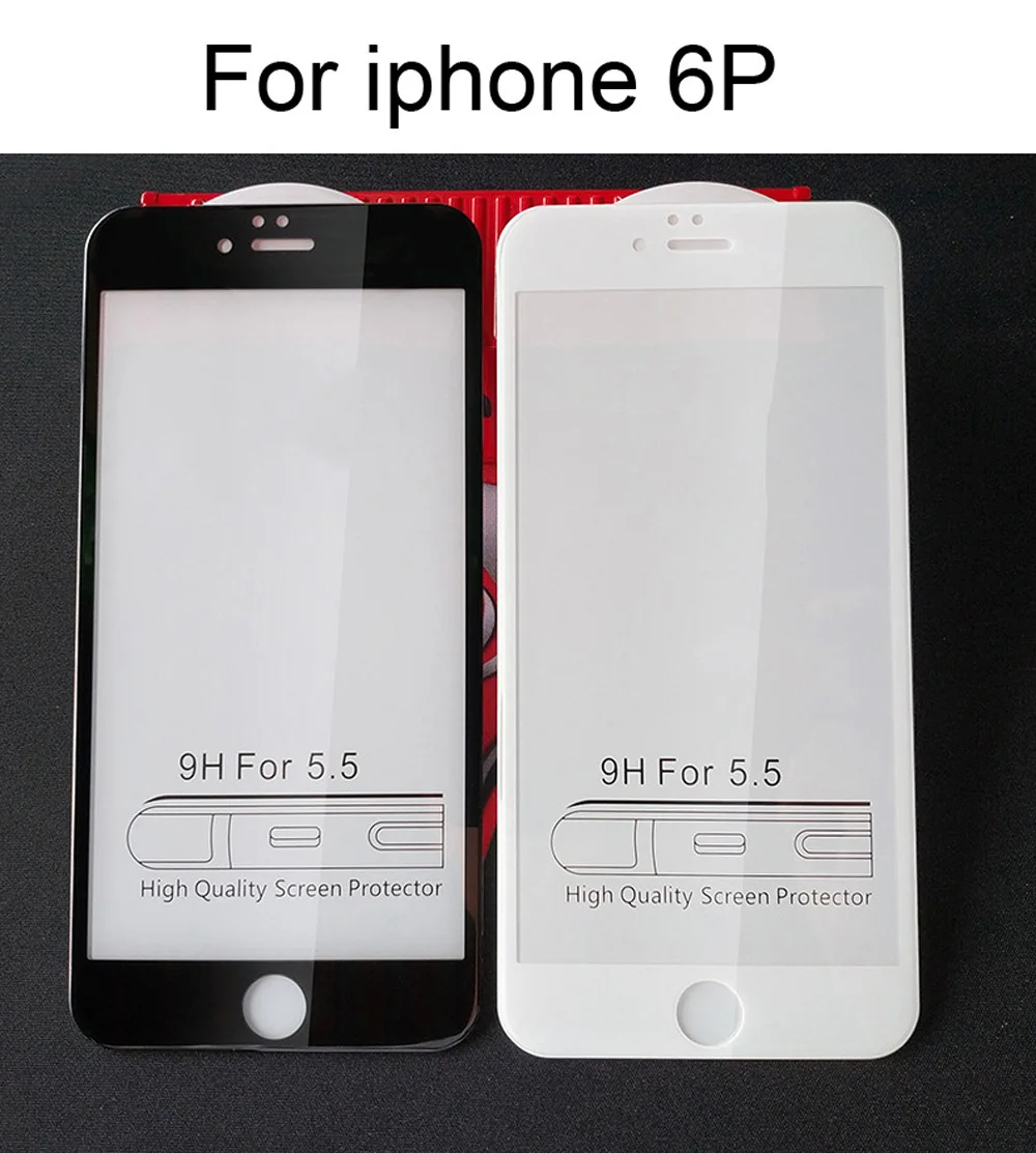 New 7D Screen Protector Curved Edge Full Cover Protective Glass For iphone X 8 7 6 Plus 9H Protective Glass white black Film (13)