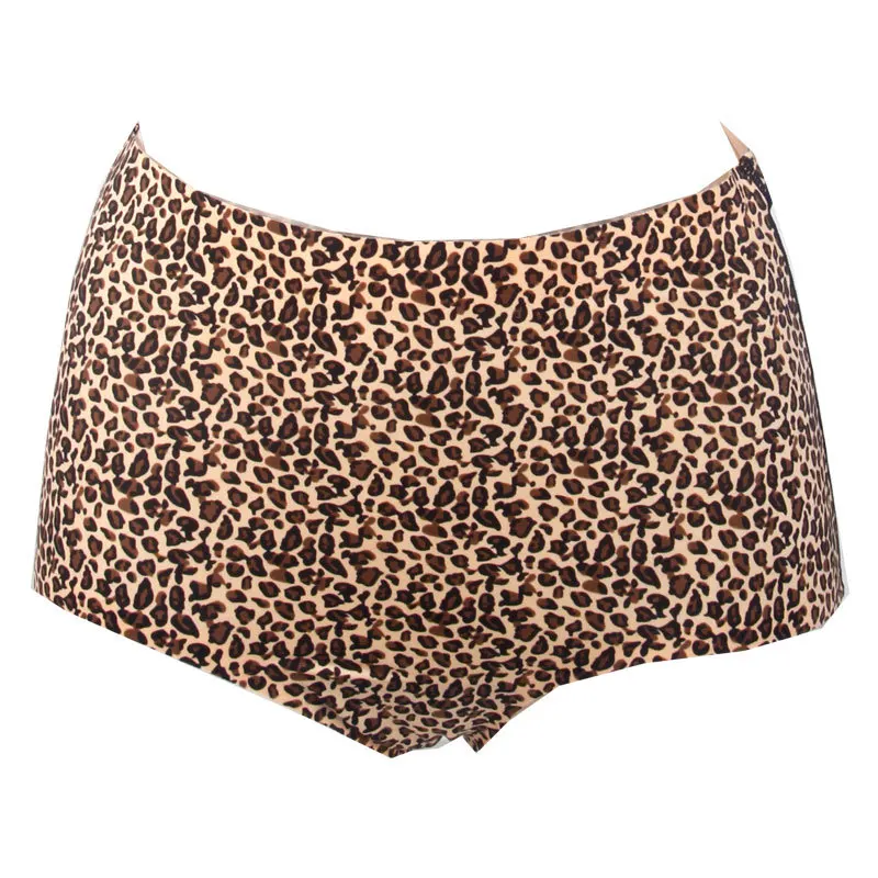 Queenral Plus Size M L XL XXL XXXL Panties Seamless Briefs Underwear Women Lingerie Sexy High Waist Cotton Leopard Intimates78
