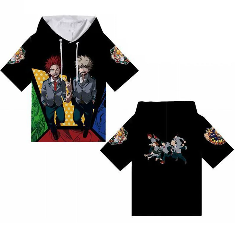 Cosroad Boku No My Hero Academia Cosplay Hoodie Todoroki Shoto Midoriya Izuku Costumes Men Women Short Sleeve Summer T-shirts 1 (9)