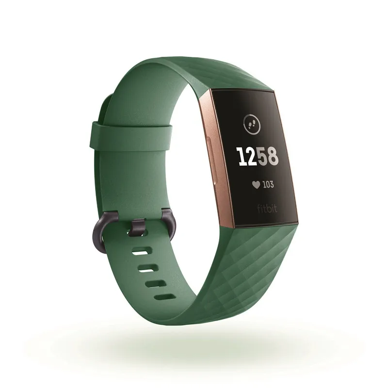 Зарядка 3 ремешок чистый цвет силиконовый сменный Смарт-часы браслет ремешок для Fitbit Зарядка 3 Ремешок Браслет ремень подходит для бит - Цвет: army green