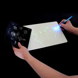 1 компл. смешные ПВХ доска для рисования с свет в темноте световой Рисунок доска Sketchpad Набор для Для детей игрушка