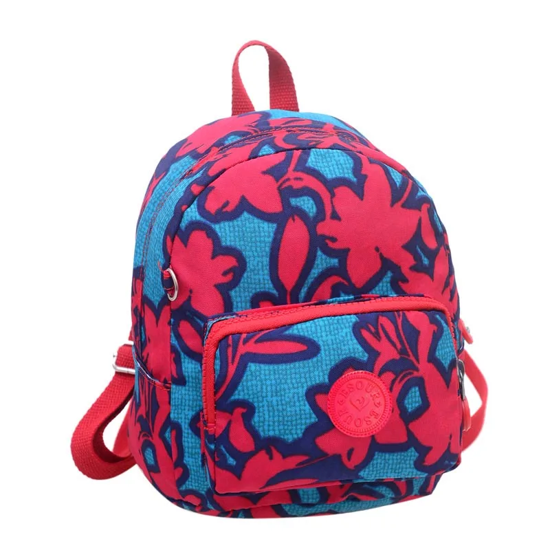 Модный Маленький Нейлоновый Рюкзак mochila feminina с обезьянкой, дорожная сумка, маленькая сумка на плечо для девочки, bolsas femininas - Цвет: red flower