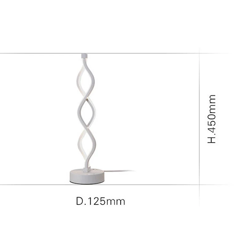 

EU Plug Modern LED Table Light Creative Design Spiral Acrylic Art Table Lamps For Bedroom Bedside Lamp Decoration Lig