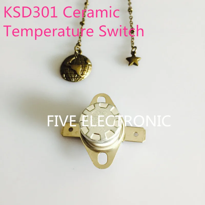 

KSD301 250V 10A Ceramic Temperature Switch KSD-301 High Temperature: 180-200 Degree Celsius Normally Open
