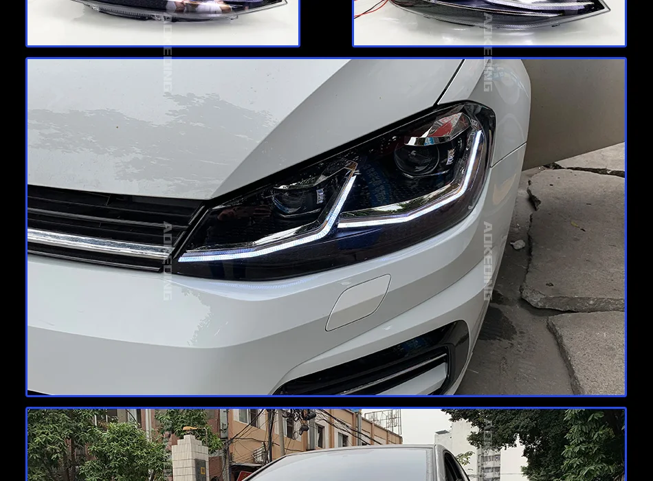 AKD Тюнинг автомобилей фары для VW Golk7 Golf 7 MK7 обновление до Golf 7,5 светодиодные фары DRL ходовые огни биксеноновый луч противотуманные фары