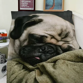 

Blankets Funny Pug Dog Comfy Funny Bed Sofa Blanket Thorw Sleep Dog