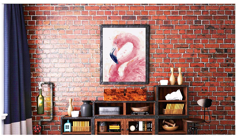 Инс Фламинго модульные картины Раскраска по номерам на стене без рамы DIY картина маслом для рисования по номерам для уникального подарка