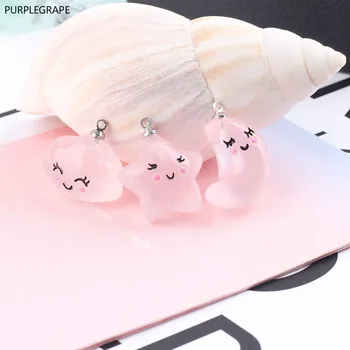 

DIY Handmade Japanese and Korean Fashion Accessories Cute Cartoon Star Moon Cloud Earrings Material Pendant Bracelet 6 pcs