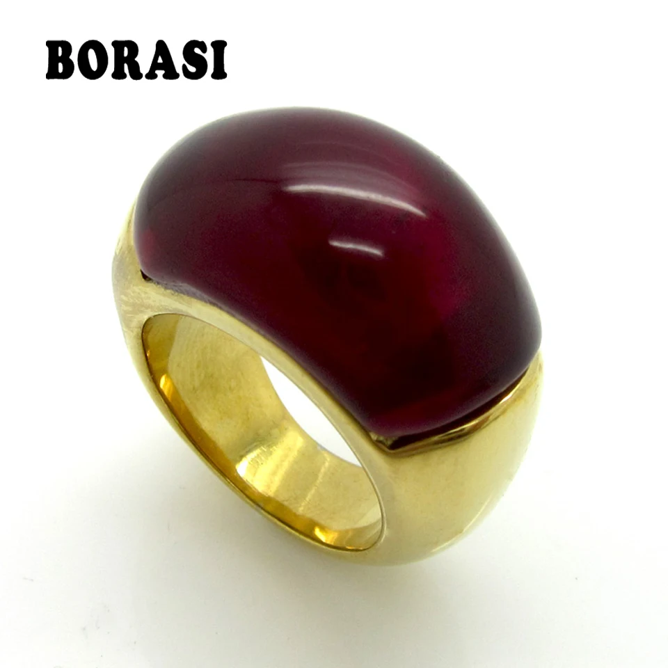 

New Arrival Imitation Gemstone Statement Party Finger Rings Gold Color Brand Stone Crystal Jewelry For women Anel Wholesale