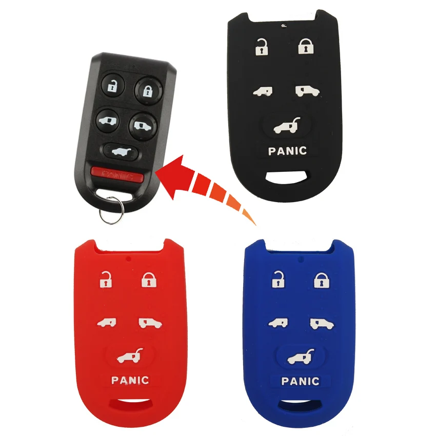 

1pcs 6 buttons Silicone Car Key Case Cover Protector Shell Skin For Honda Odyssey Pilot 2005 2006 2007 2008 2009 2010