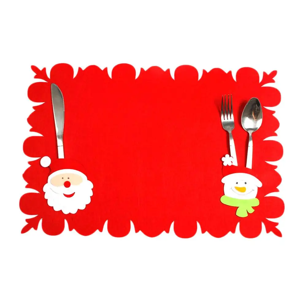 

NEW Christmas Table Placemat Pad Non-woven Fabric Table Mat #BW