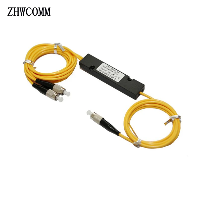 

ZHWCOMM 10PCS FC UPC 1X2 Fiber Optic Splitter FBT Optical Coupler 1x2 FC/UPC Singlemode simplex plc optical splitter