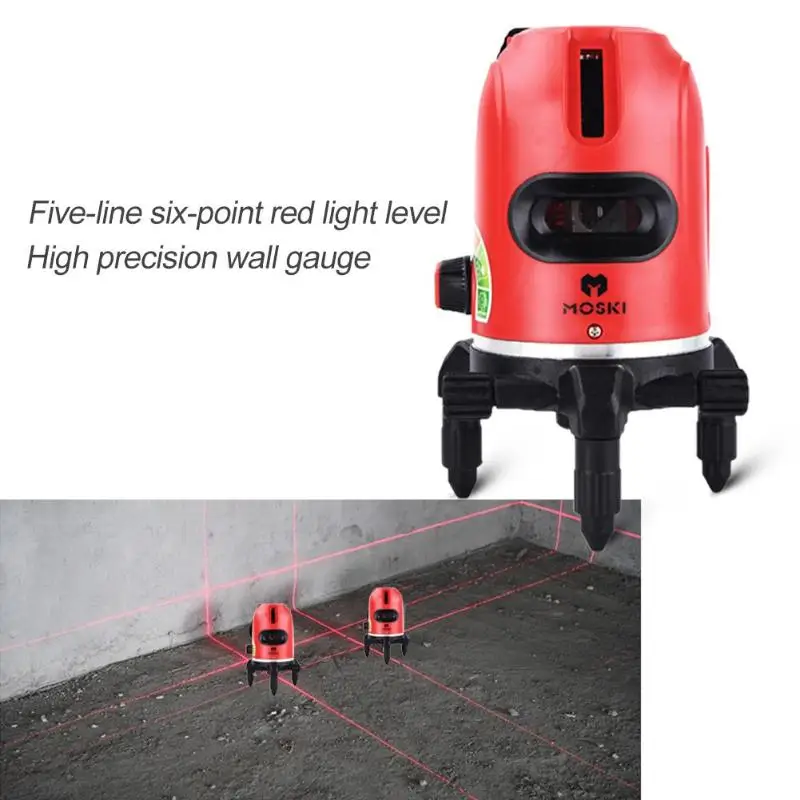 5 Line 6 Points Red Beam Laser Level Self-leveling Measuring Instrument