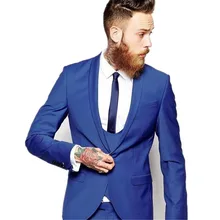 Изготовленный на заказ мужской костюм королевский синий мужской классический смокинг жениха блейзер Мужской Выпускной смокинг жениха на заказ(куртка+ брюки+ жилет
