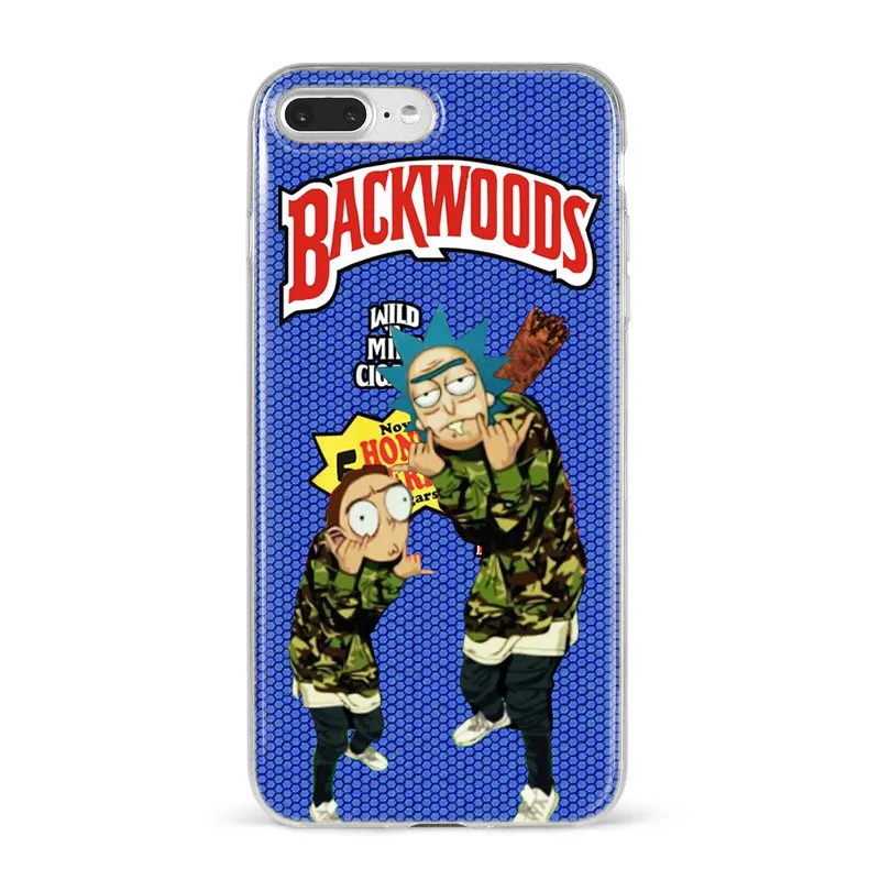 Rick e morty Simpson sertao macio caso de telefone Silicone capa Backwoods para o iphone XS XR Max 6 7 8 Plus 5 6 X Habitacao