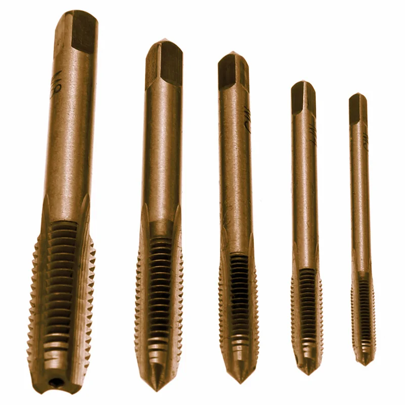 

5pcs M3 M4 M5 M6 M8 3-8mm HSS Machine Hand Screw Thread Tapper Metric Plug Tap Set Hand Tool Parts Mayitr