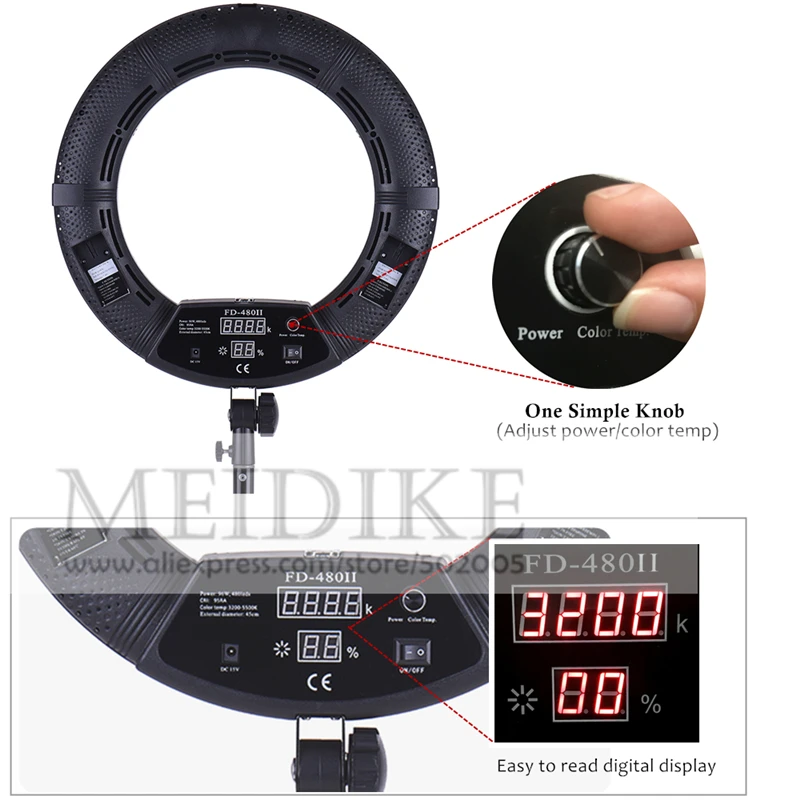  96W Yidoblo FD-480II Pro LED Beauty Salon nail Lighting Lamp Make up Ring lamp Lighting + stand (2M - 32871642385