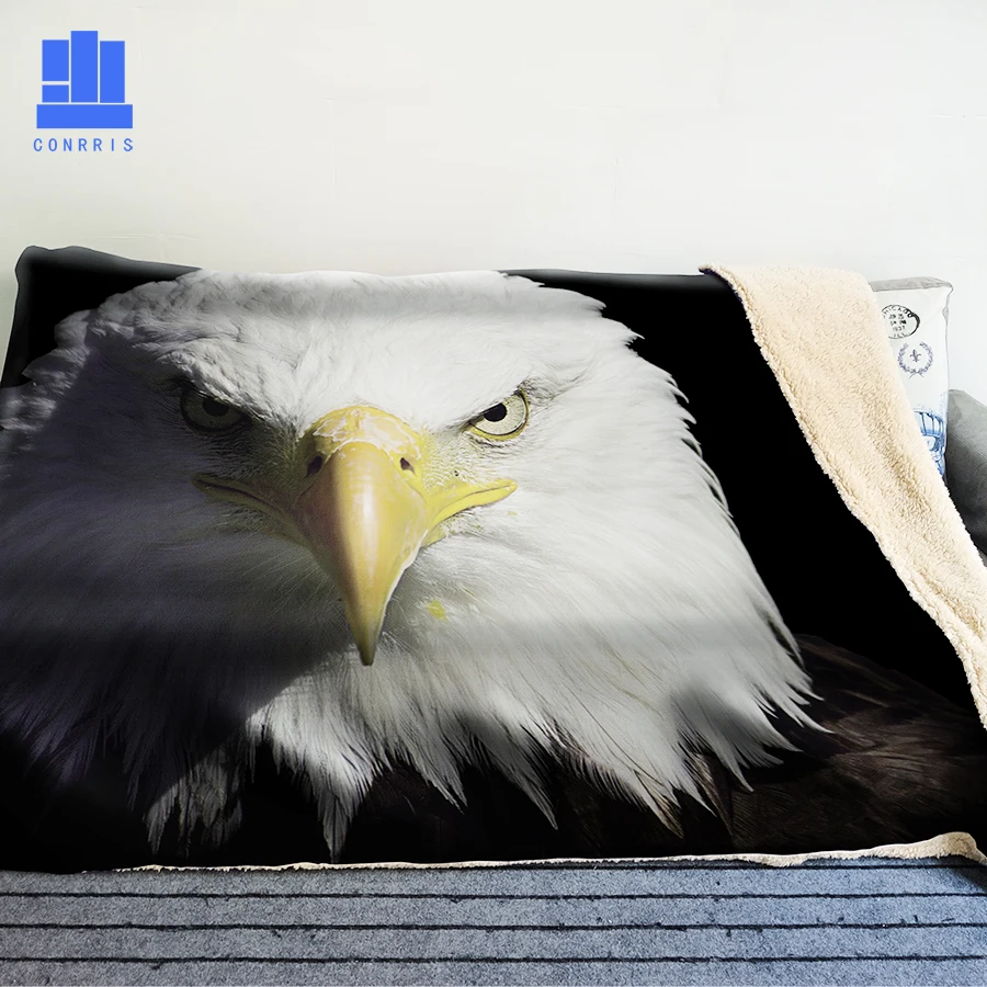 

GNORRIS Eagle Oversized Famil Lambskin 3D Print Super Soft Warm Throw Blanket Nether Sofa Lazy Bedding Blanket Cloak