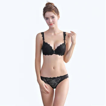 

AMX Ladies Bra Set Sexy Lingerie Lace Push up Brassiere and Panty Fashion Three Quarters Adjustable Straps Six Color