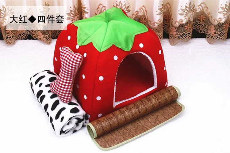 dog-bed-set-4pcs-Pet-Supplies-High-Quality-Dog-House-Strawberry-Cat-Rabbit-Bed-Kennel-Doggy (4)