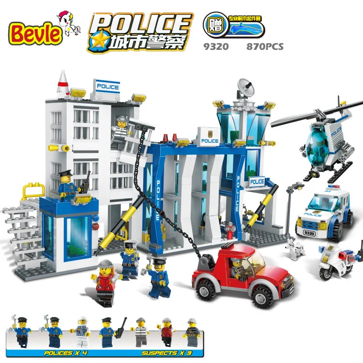 

Gudi 9320 870Pcs City Police Series Police Office Assembled Model Building Blocks Gift For Children Toys