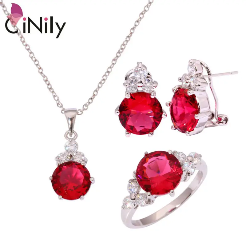 

CiNily Kunzite White Zircon Silver Plated Wholesale Elegant for Women Jewelry Necklace Pendant Earrings Ring Jewelry Set NT210