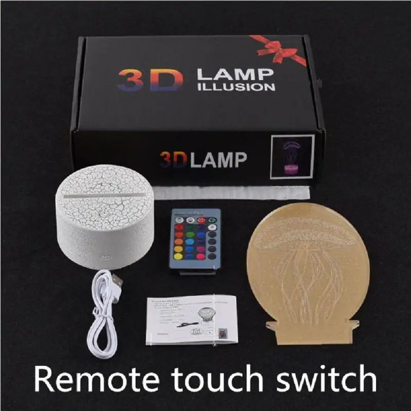 Skins New 3D LED Lamp 7 Colors Touch Switch Table Desk Light Lava Lamp Acrylic Illusion Room Lighting Game Gifts Drop Shipping