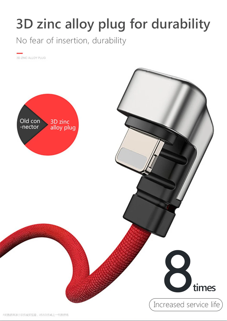Zinc Alloy Elbow Charger Cable For iphone X XS XR 8 7 6 6s 5 Plus Lighting Charging Phone Data Cables 8 Pin For Apple 1 (8)